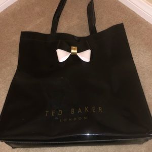 Ted Baker Black Patent Tote with Bow Detail